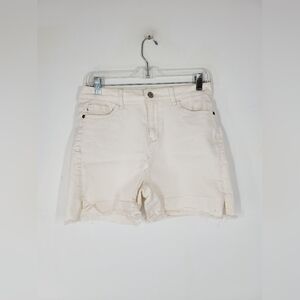 Judy Blue Women's Off-White Jean Shorts, Size Large